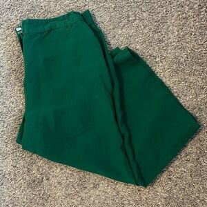 Vintage Flowy Emerald Green Linen Pants